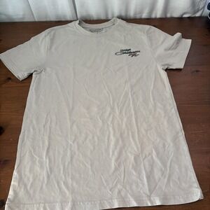 Dodge Men's Beige Challenger R/T 1970 Graphic Logo Crew Neck T-Shirt Size Small